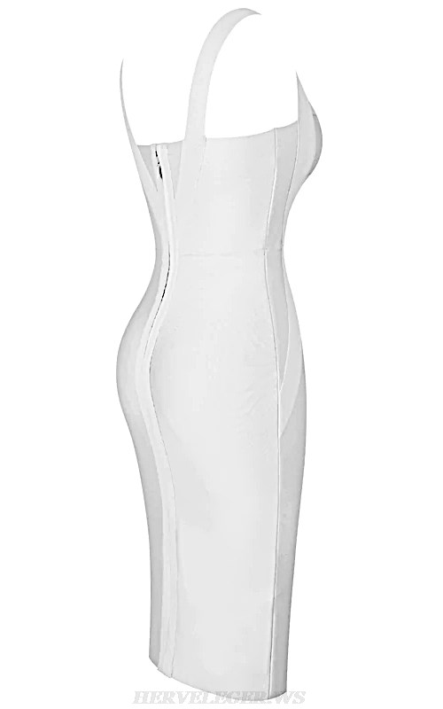 Herve Leger White Basic Bandage Dress