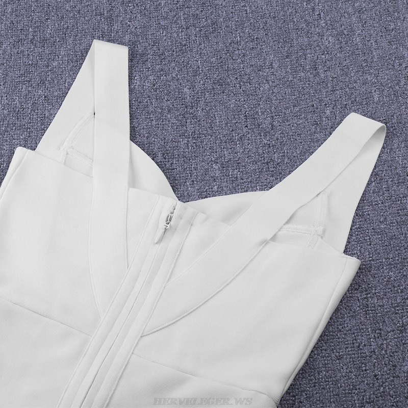 Herve Leger White Basic Bandage Dress