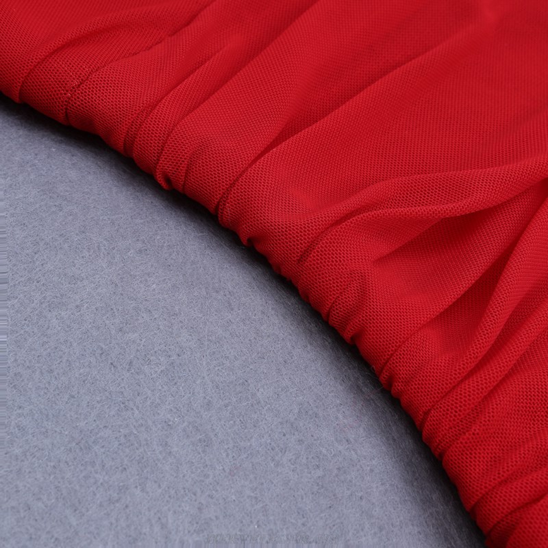 Herve Leger Red Ruched Dress