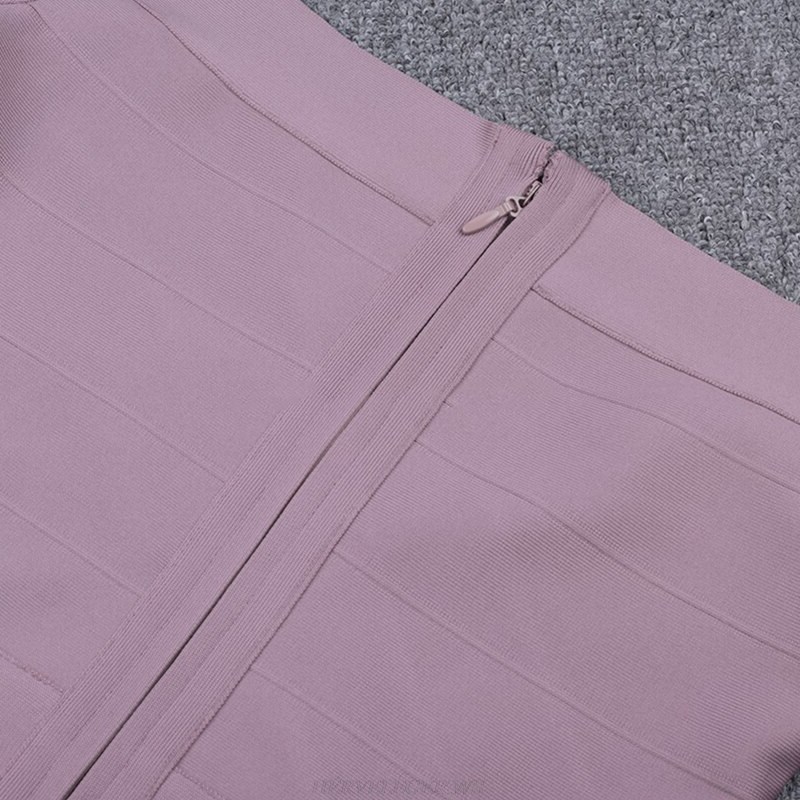 Herve Leger Lilac Bardot A Line Dress