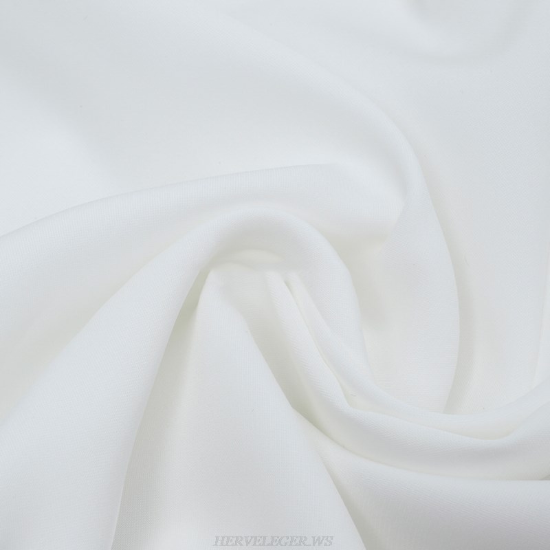 Herve Leger White Cape Sleeve Dress