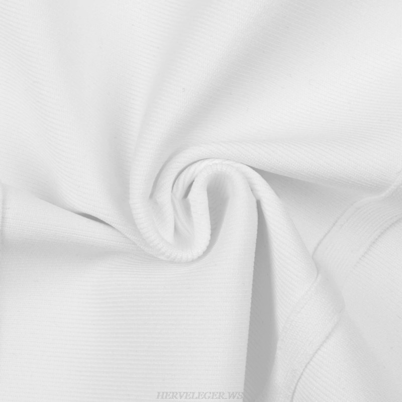 Herve Leger White Chain Detail Dress