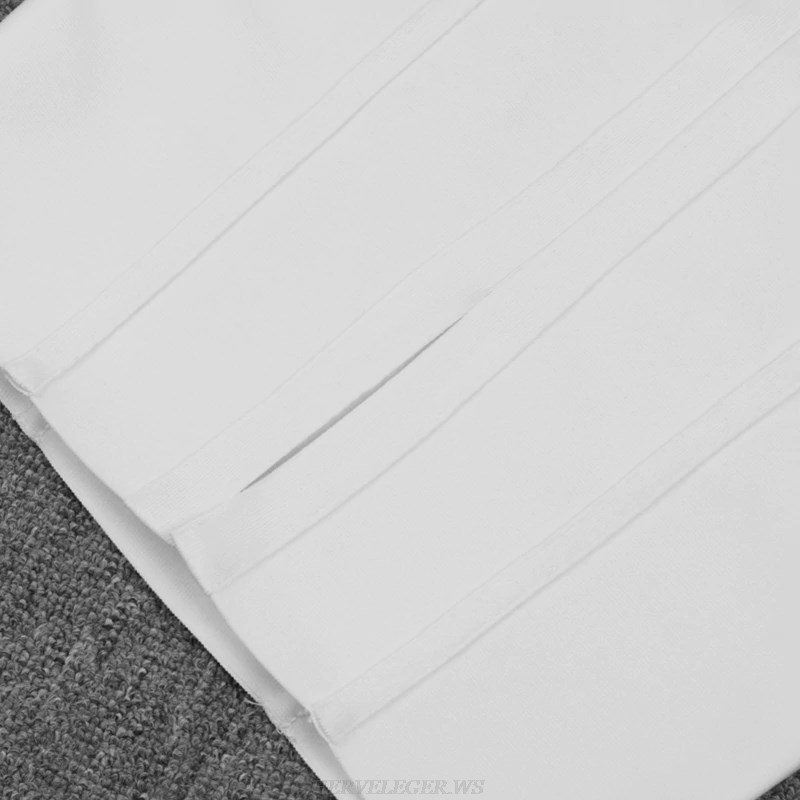 Herve Leger White Chain Detail Dress