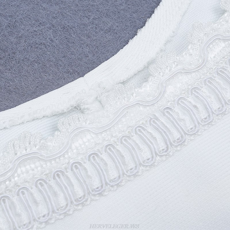 Herve Leger White Crochet Dress