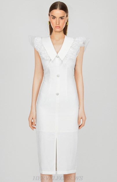 Herve Leger White Lace Dress Herve Leger White Lace Dress
