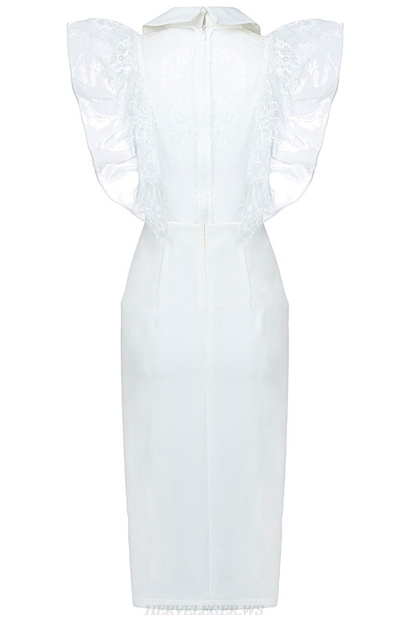 Herve Leger White Lace Dress