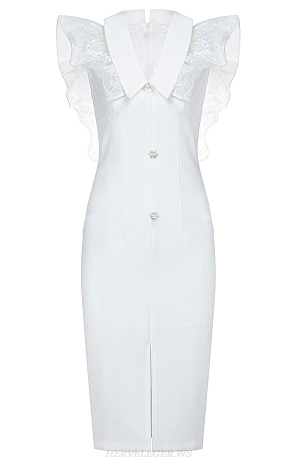 Herve Leger White Lace Dress