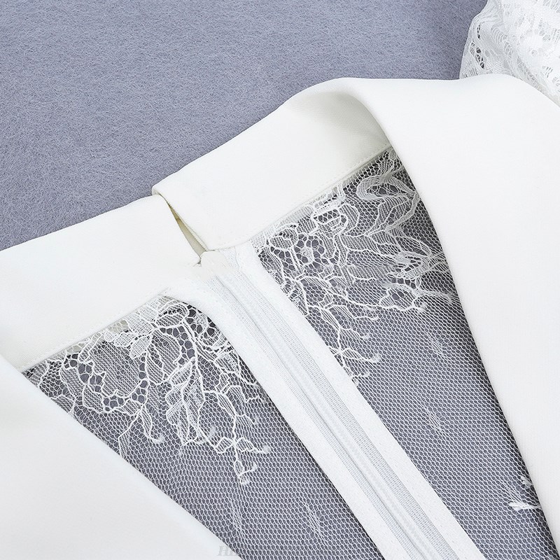 Herve Leger White Lace Dress