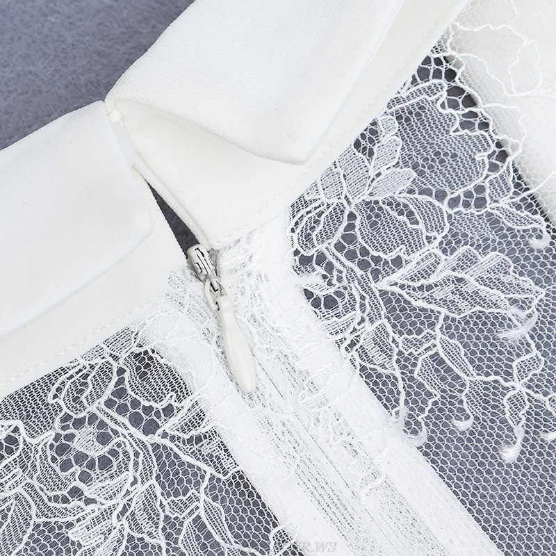 Herve Leger White Lace Dress