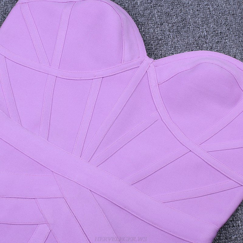 Herve Leger Lilac Strapless Dress