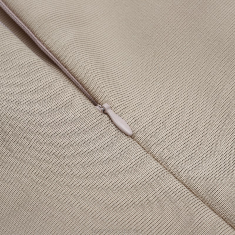 Herve Leger Nude Strapless Ruched Dress