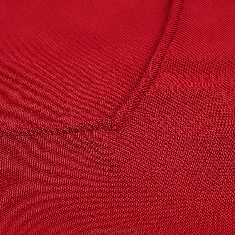 Herve Leger Red Strappy Dress