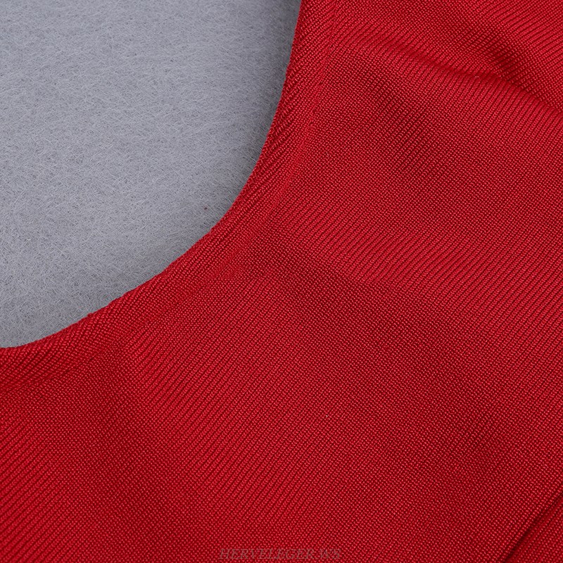 Herve Leger Red Strappy Dress