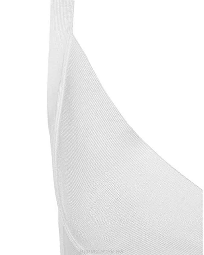 Herve Leger White Tie Detail Dress