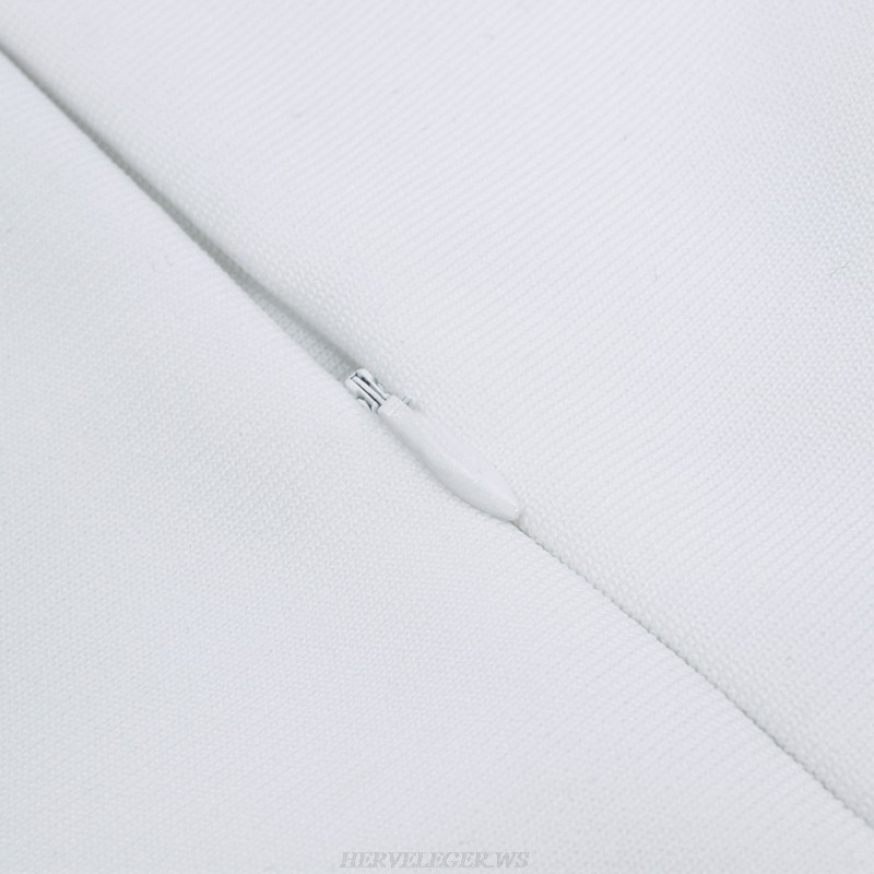 Herve Leger White Wrap Detail Dress
