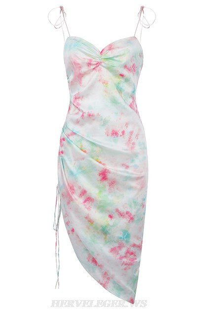 Herve Leger Draped Printed Dress Herve Leger Draped Printed Dress