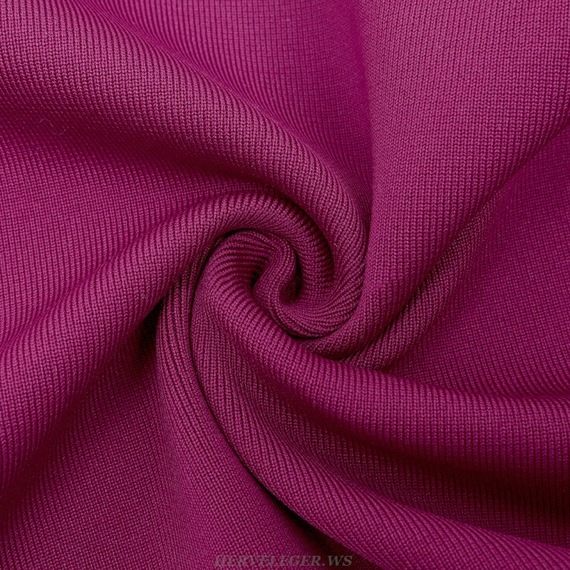 Herve Leger Burgundy One Shoulder Dress