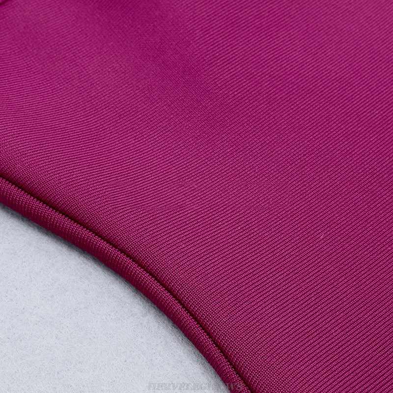 Herve Leger Burgundy One Shoulder Dress
