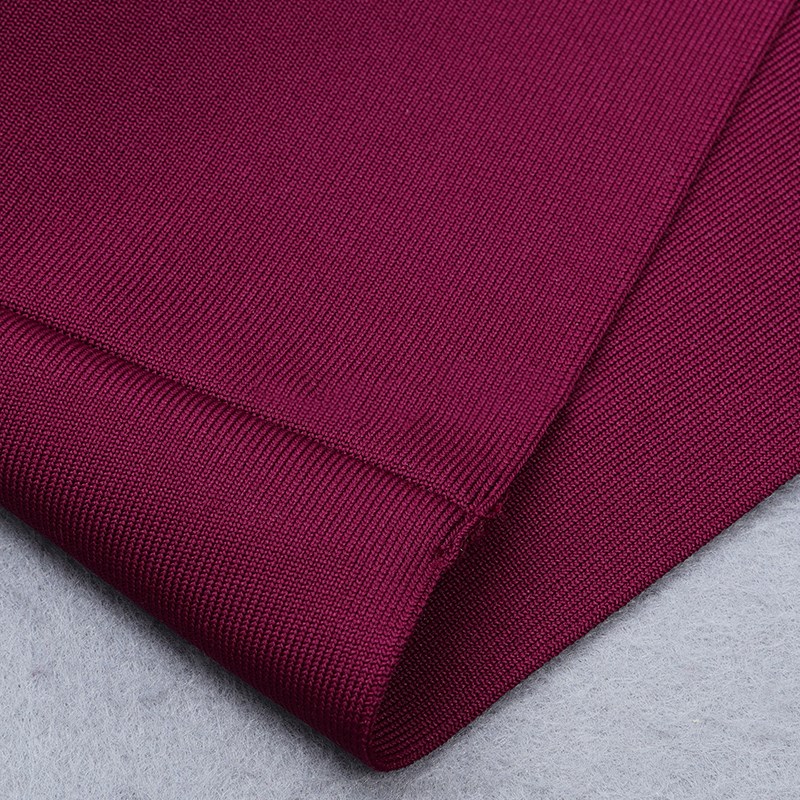 Herve Leger Burgundy One Shoulder Dress