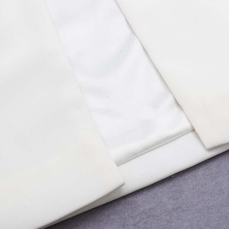 Herve Leger White One Sleeve Dress