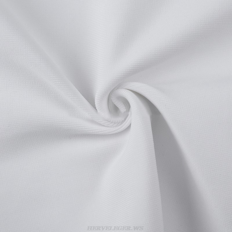 Herve Leger White Structured Mesh Dress