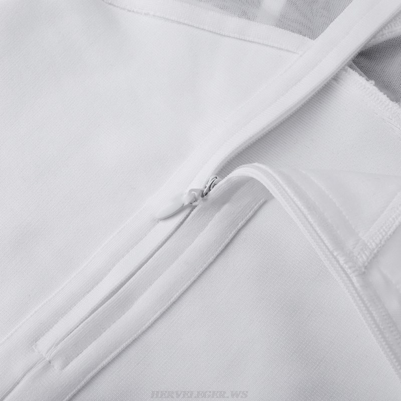 Herve Leger White Structured Mesh Dress