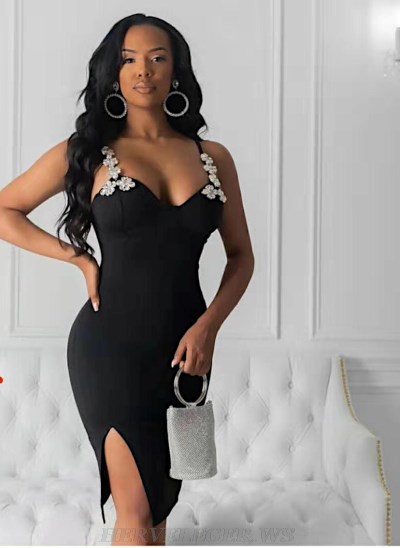Herve Leger Black White Floral Detail Dress