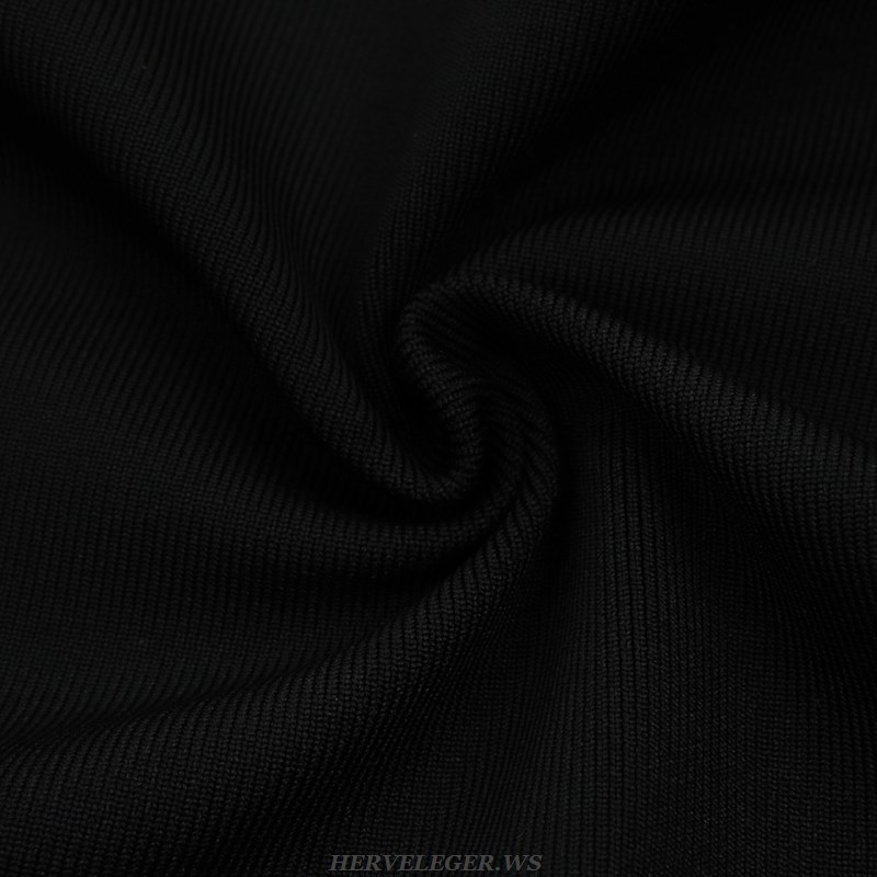 Herve Leger Black Frill Bustier Dress