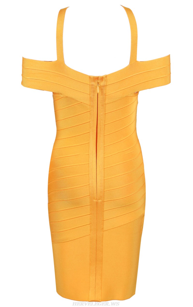Herve Leger Amber Halter Bardot Dress