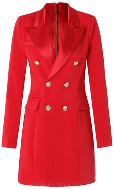Herve Leger Red Blazer Dress Herve Leger Red Blazer Dress