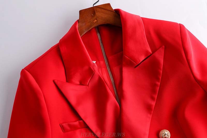 Herve Leger Red Blazer Dress