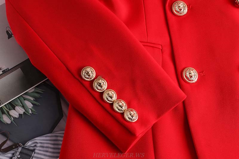 Herve Leger Red Blazer Dress