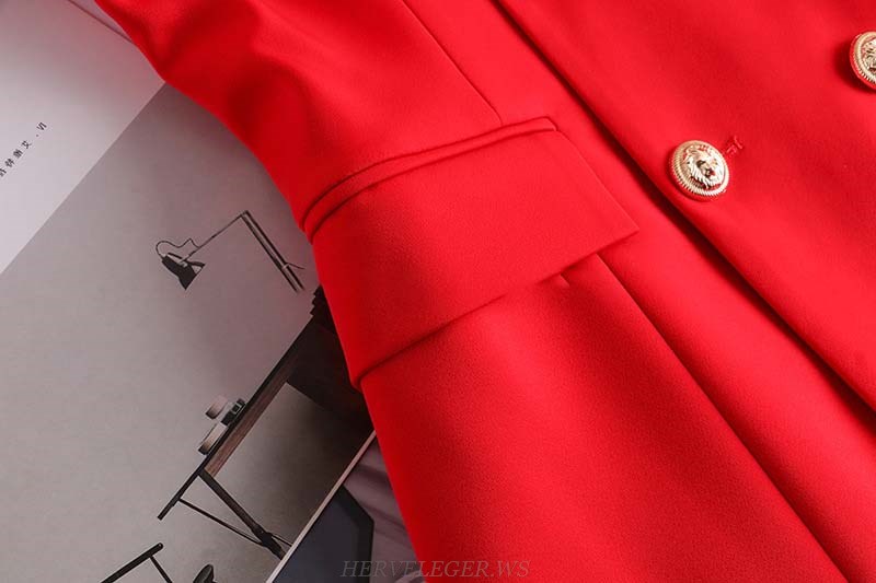 Herve Leger Red Blazer Dress