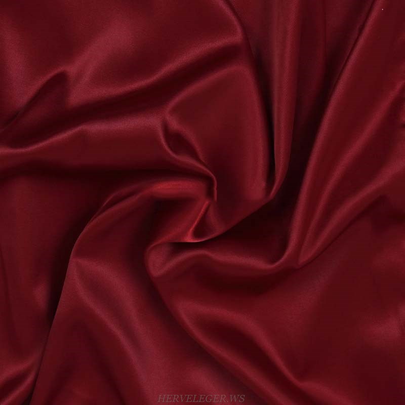 Herve Leger Burgundy Draped Satin Dress