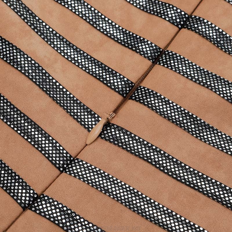 Herve Leger Brown Embellished Twim Dress