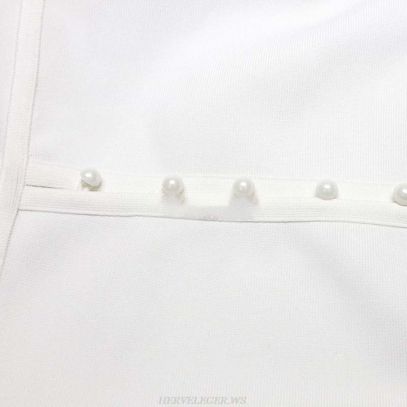 Herve Leger White Halter Dress