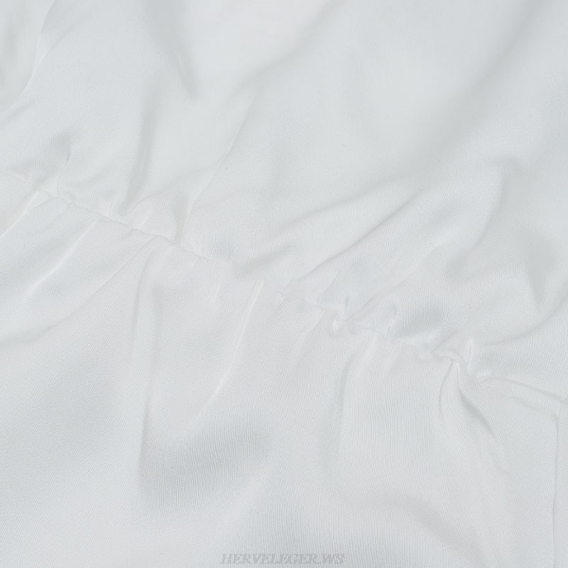 Herve Leger White Long Sleeve Cross Over Dress