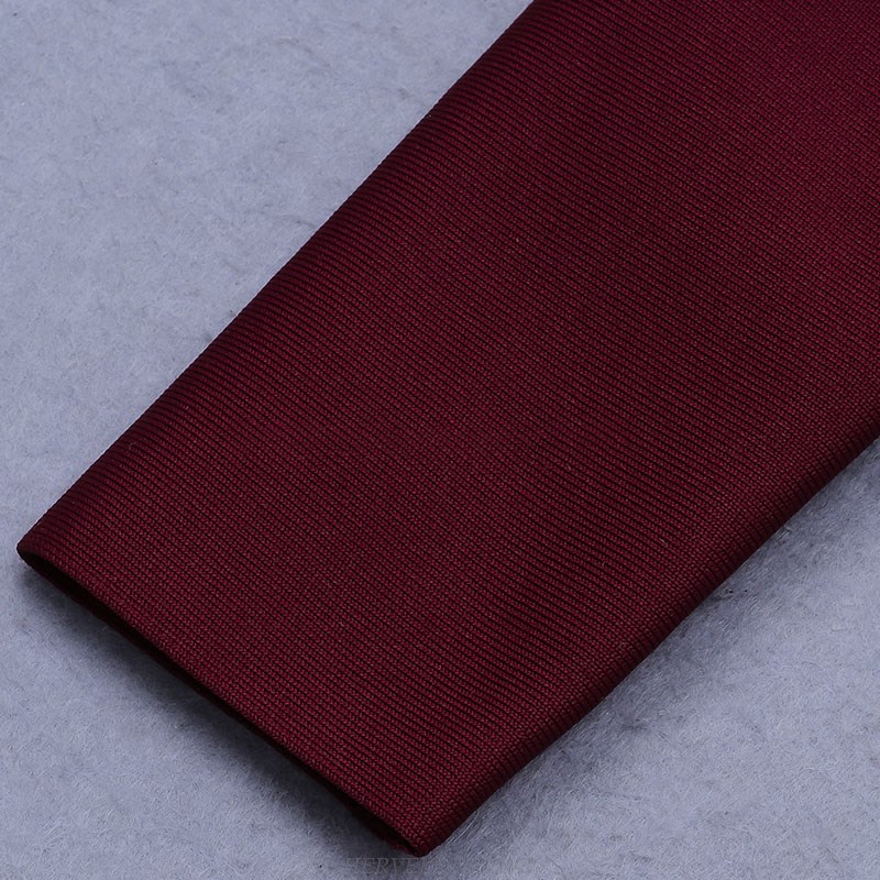 Herve Leger Burgundy Long Sleeve Dress