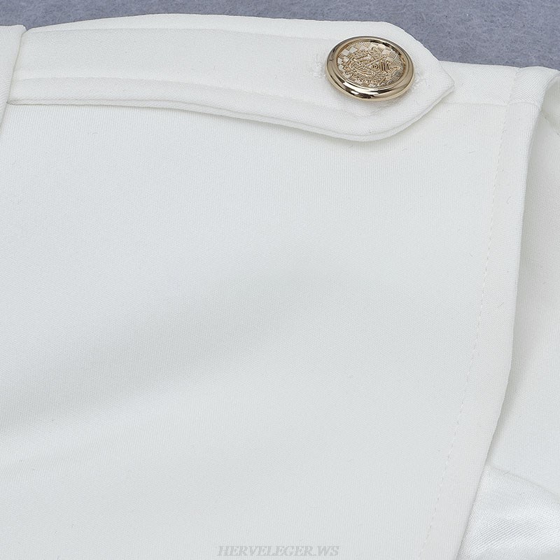 Herve Leger White Long Sleeve Suit