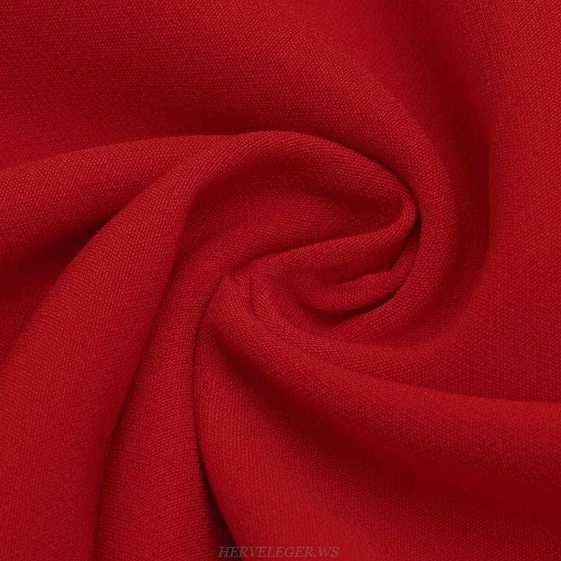 Herve Leger Red Pocket Detail Suit