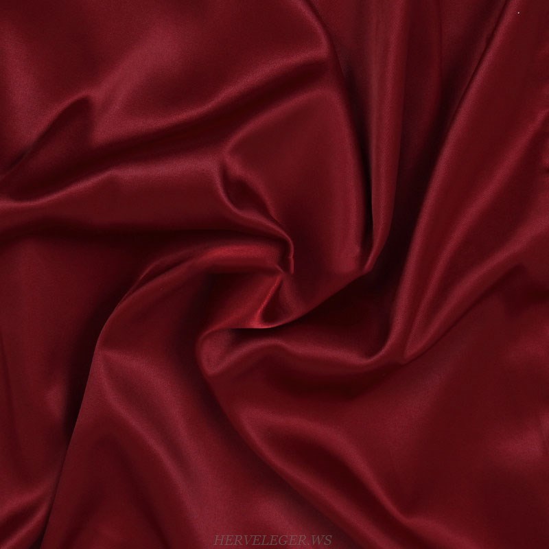 Herve Leger Burgundy Ruched Satin Dress