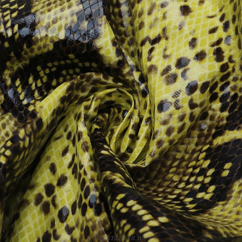 Herve Leger Yellow Black Snake Print Skater Dress