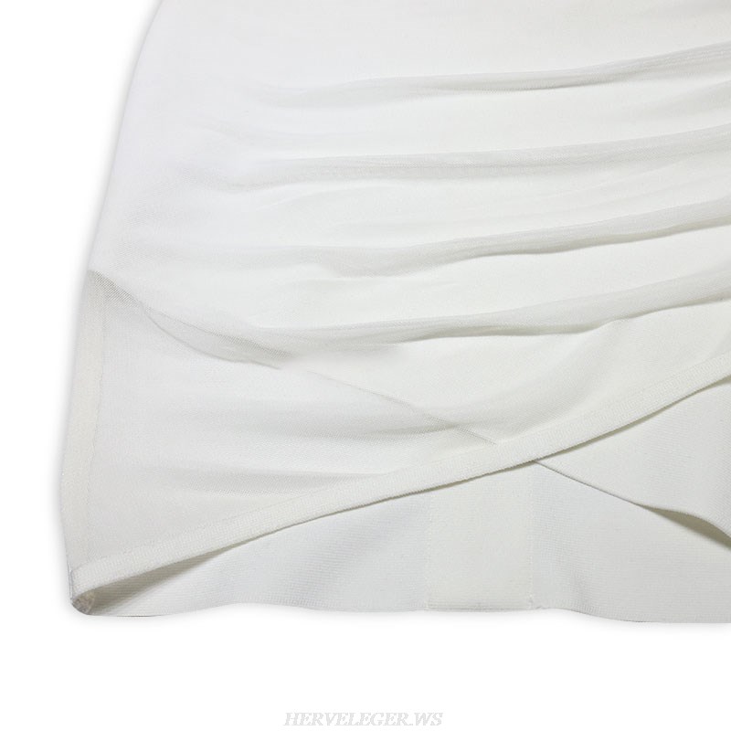 Herve Leger White Strapless Dress