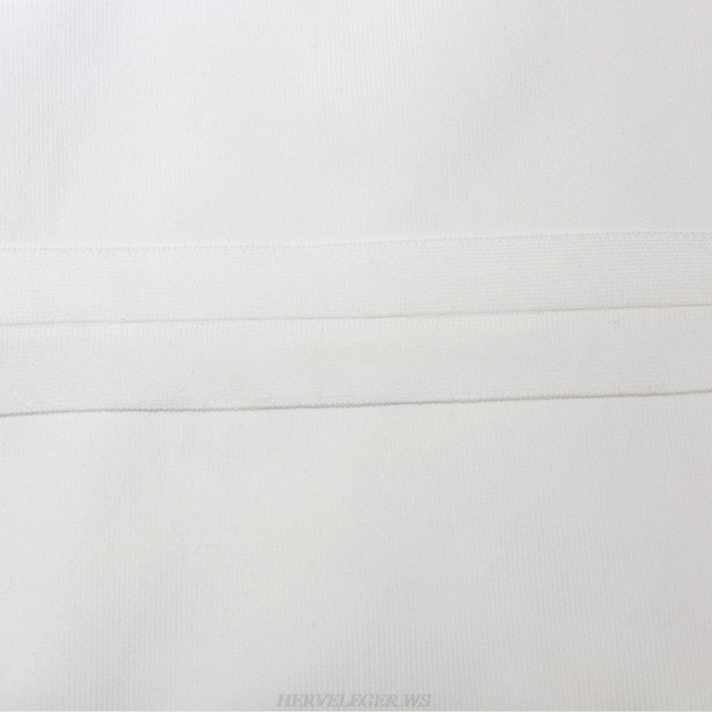 Herve Leger White Strapless Dress