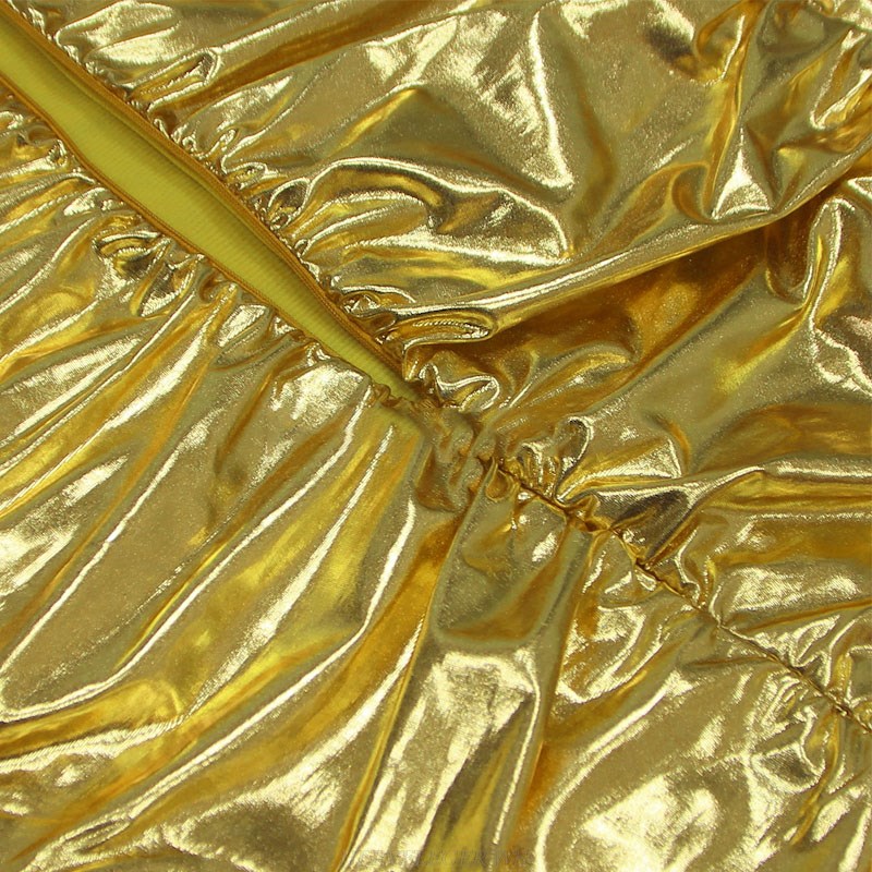 Herve Leger Gold Strapless Ruched Dress