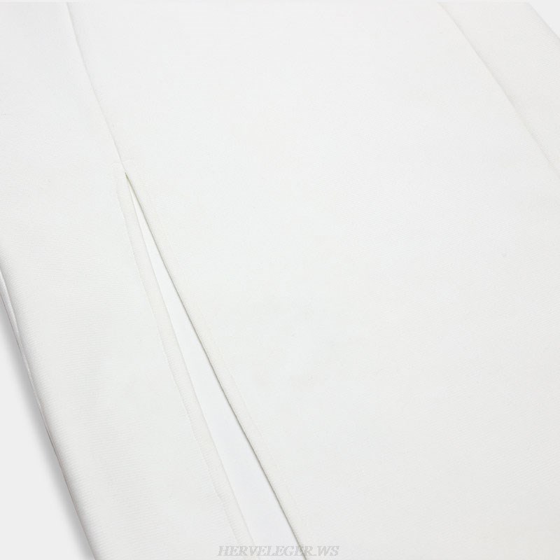 Herve Leger White Two Piece Dress