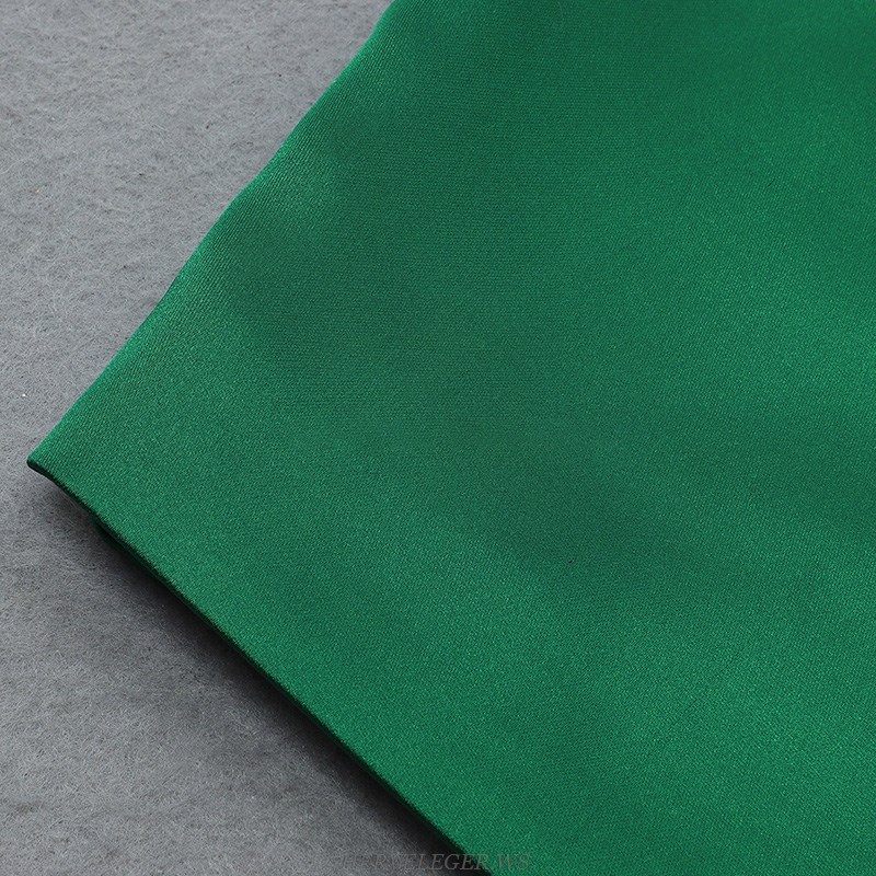Herve Leger Green Backless Satin Dress