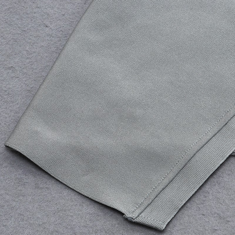 Herve Leger Grey Bustier Asymmetric Dress