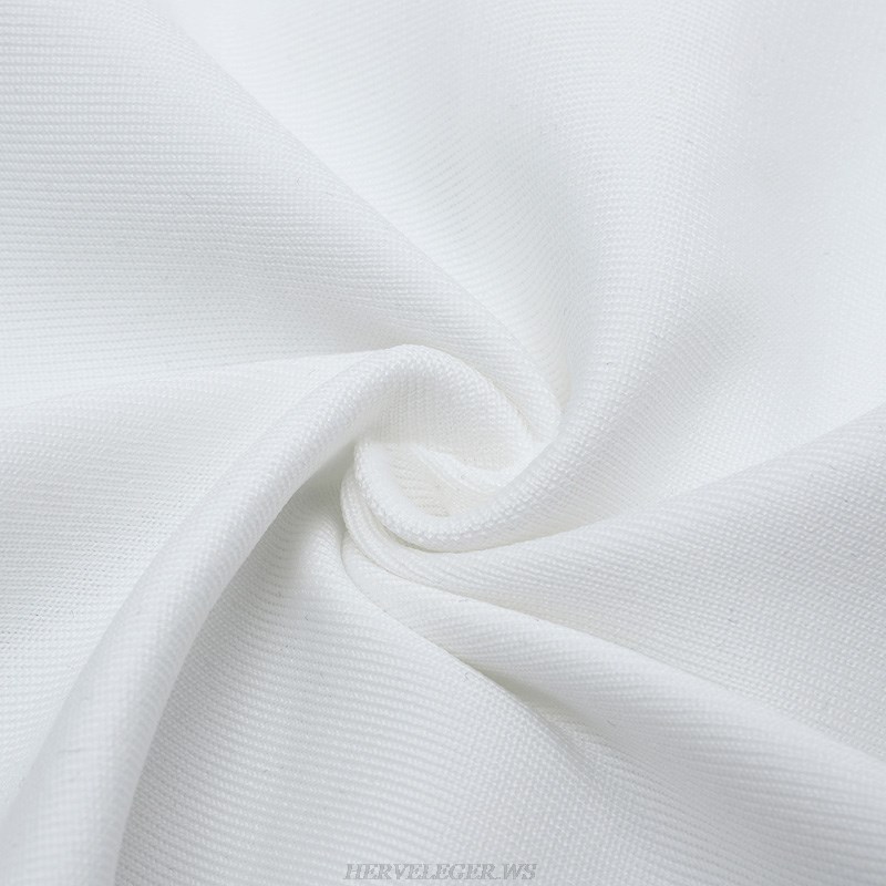 Herve Leger White Cut Out Detail Dress