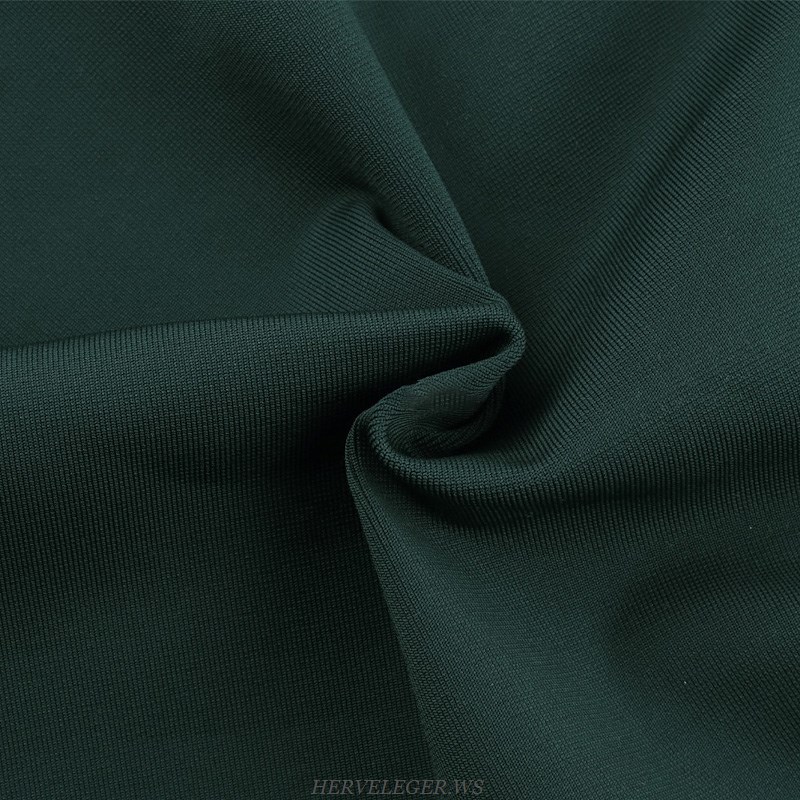 Herve Leger Green Draped Detail Dress